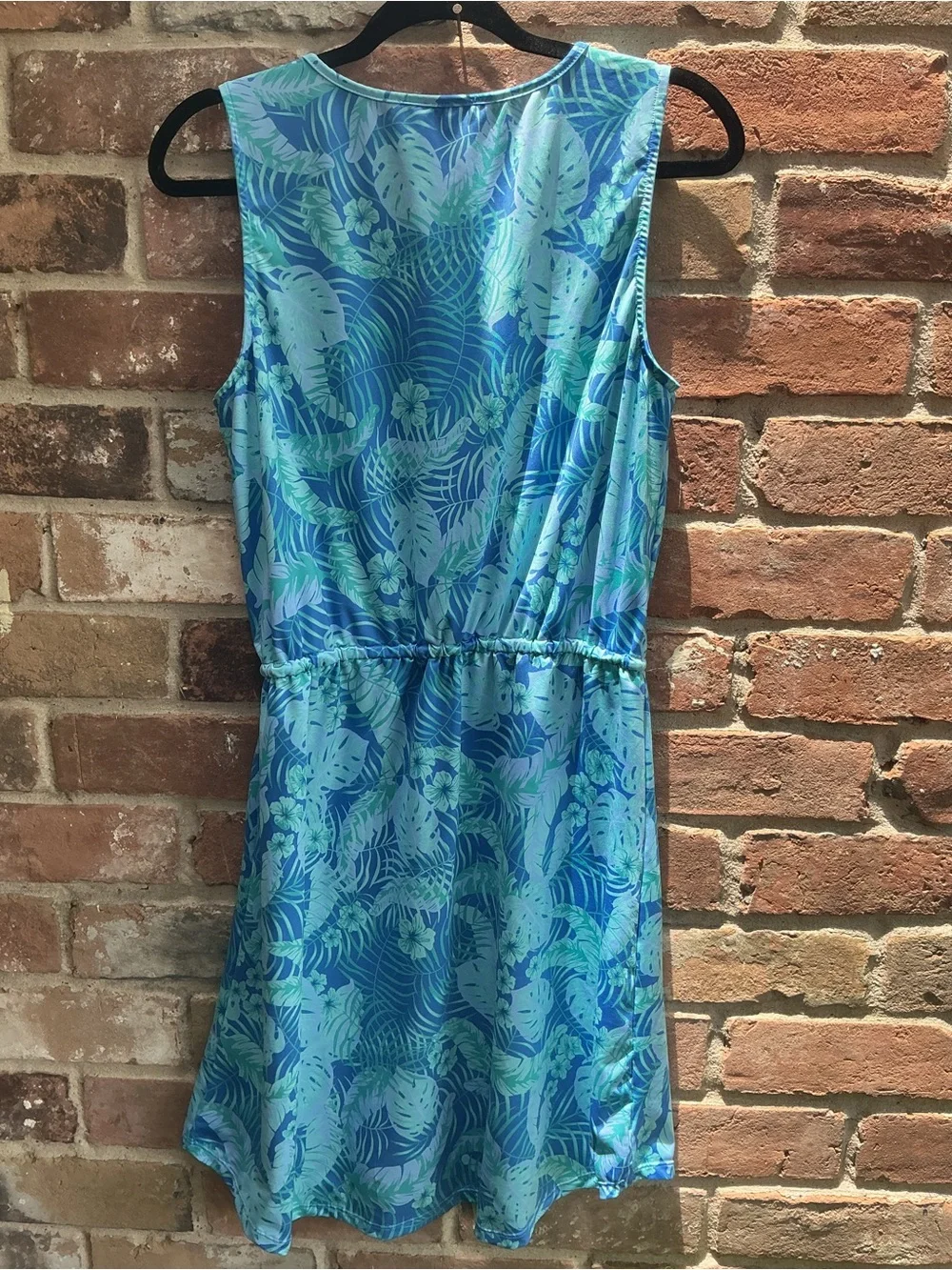 Cabana Life Tropical Print V-Neck Sundress in Aqua & Teal medium